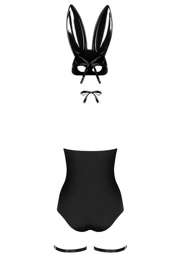 Еротичний костюм кролика Obsessive Bunny costume , , боді, чокер, гартери, панчохи, маска