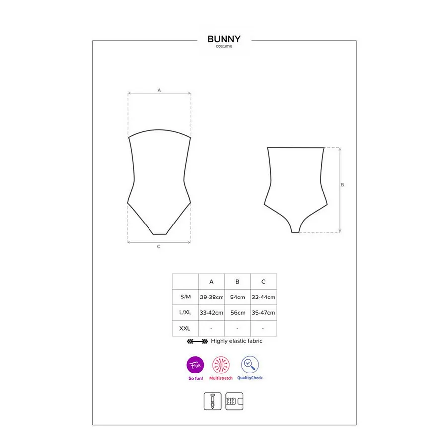 Еротичний костюм кролика Obsessive Bunny costume , , боді, чокер, гартери, панчохи, маска