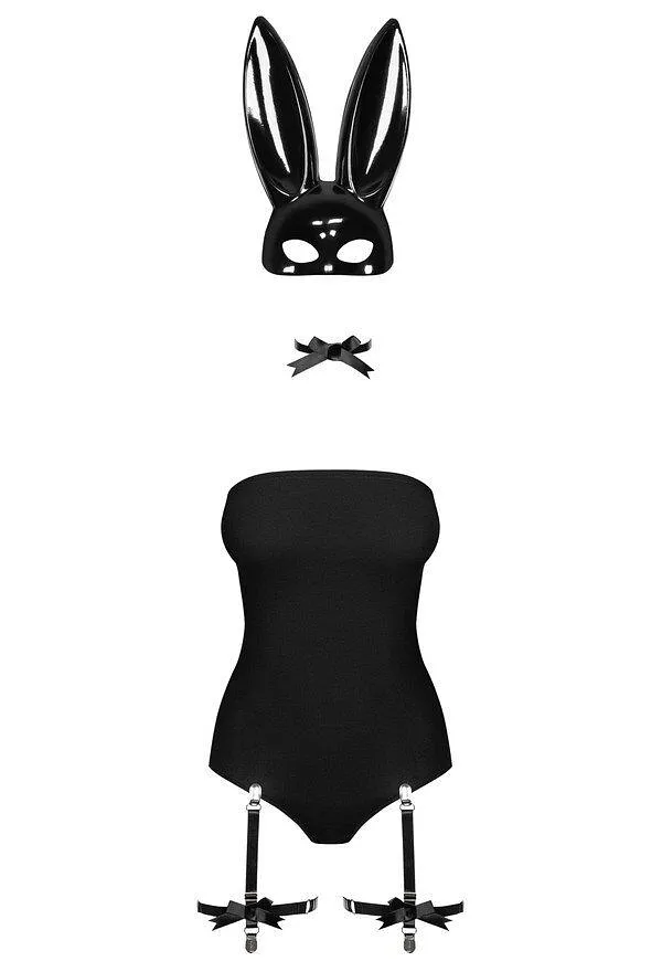 Еротичний костюм кролика Obsessive Bunny costume , , боді, чокер, гартери, панчохи, маска