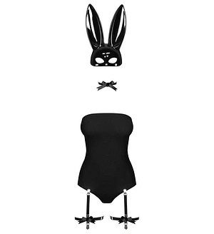 Еротичний костюм кролика Obsessive Bunny costume , , боді, чокер, гартери, панчохи, маска