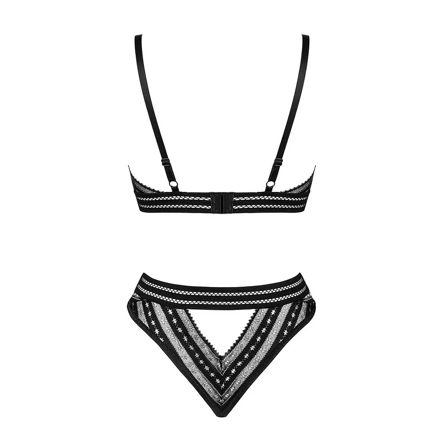 Комплект білизни Obsessive Natilya 2-pcs set , black, бюстгальтер, трусики