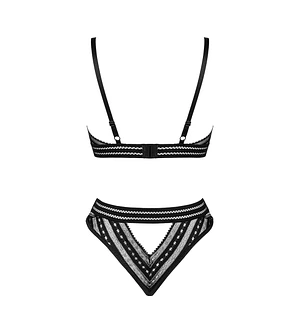 Комплект білизни Obsessive Natilya 2-pcs set , black, бюстгальтер, трусики