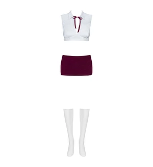 Еротичний костюм студентки Obsessive Student 4 pcs costume , топ, спідниця, стринги, гольфи