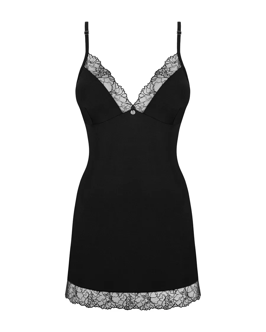 Сорочка та трусики Obsessive Bella Rou chemise & thong