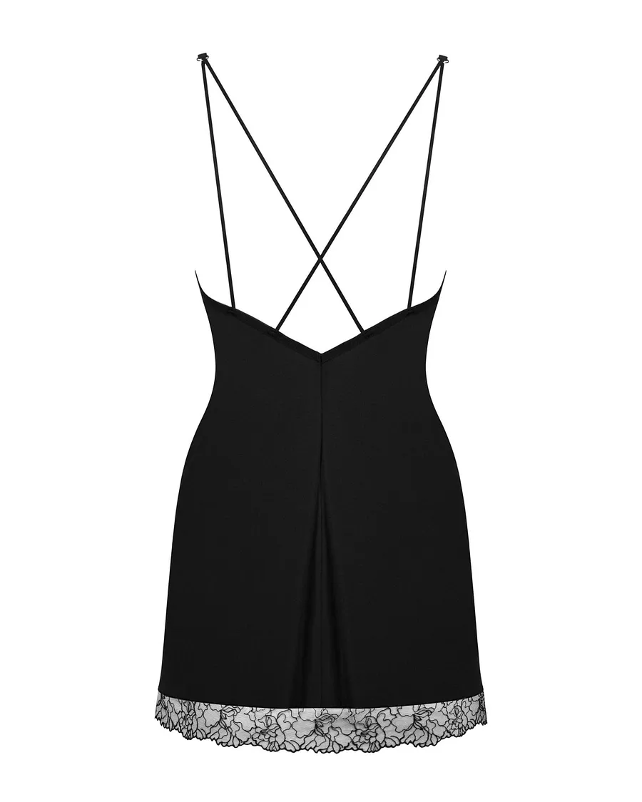 Сорочка та трусики Obsessive Bella Rou chemise & thong