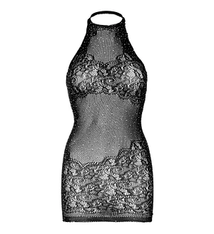 Сукня-сітка зі стразами Leg Avenue Rhinestone halter mini dress , відкрита спина, one size