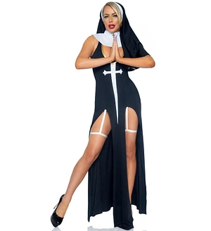 Костюм монашки-грішниці Leg Avenue Sultry Sinner , сукня, головний убір, комір