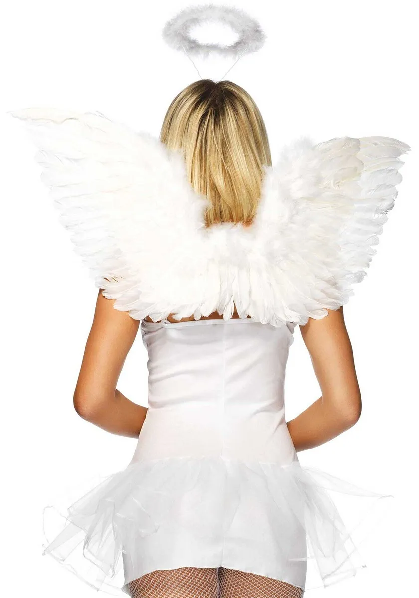 Набір аксесуарів «Ангел» Leg Avenue Angel Accessory Kit, крильця з пір’я, німб