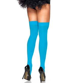 Щільні неонові панчохи Leg Avenue Nylon Thigh Highs Neon Blue, one size