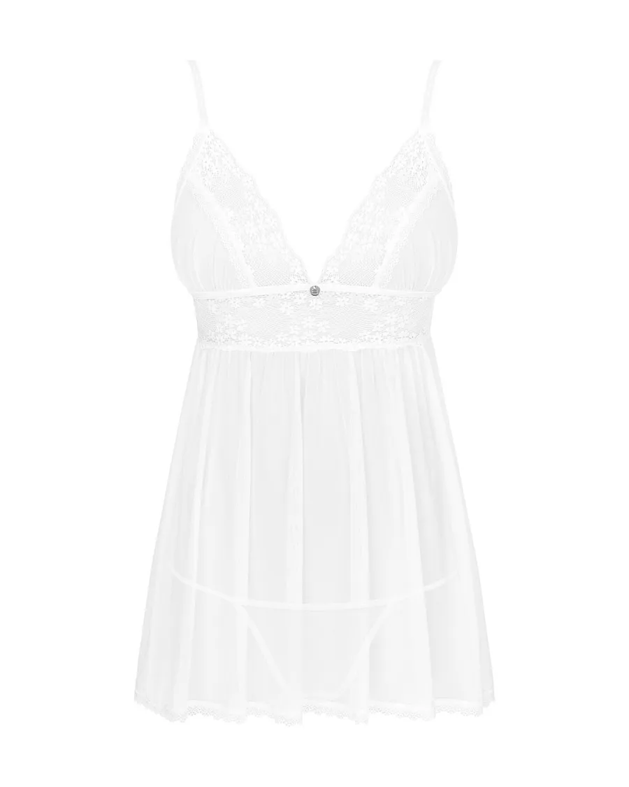 Пеньюар і трусики Obsessive Heavenlly babydoll & thong