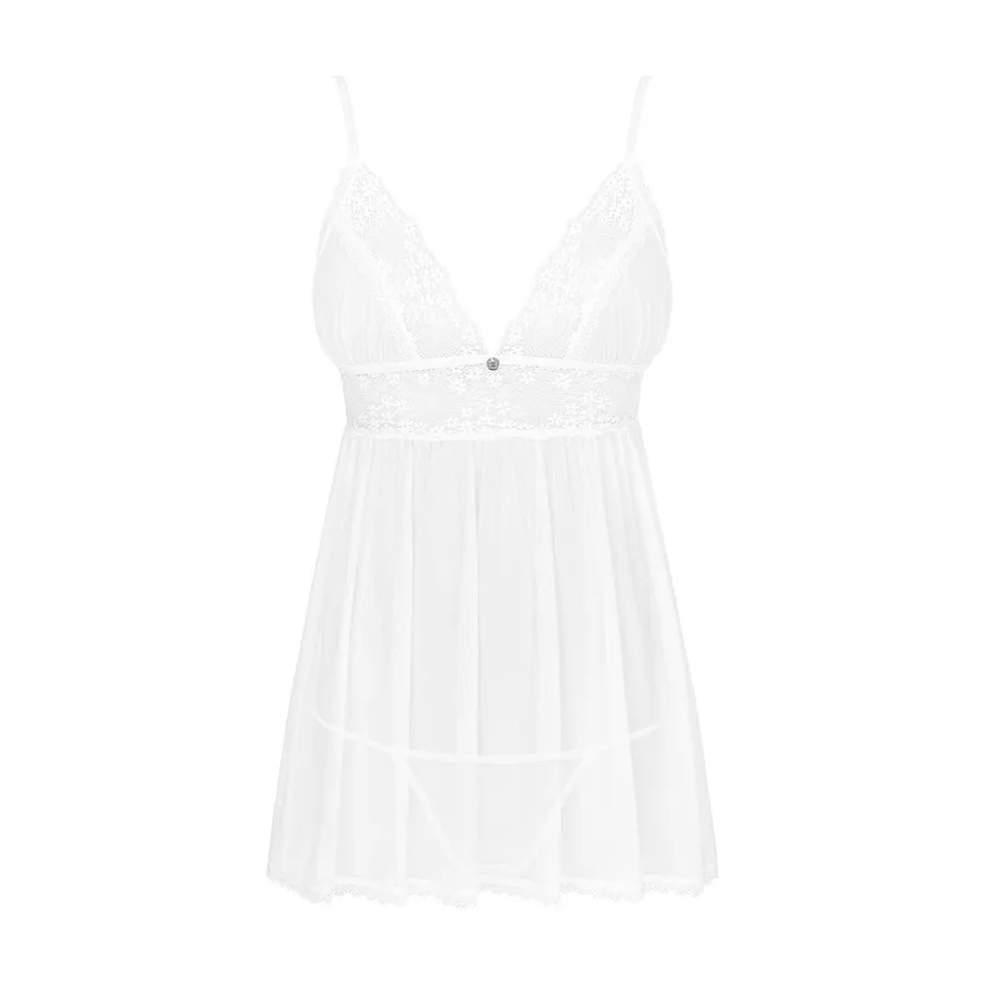 Пеньюар і трусики Obsessive Heavenlly babydoll & thong