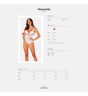 Еротичне напівпрозоре боді Obsessive Heavenlly crotchless teddy , з доступом