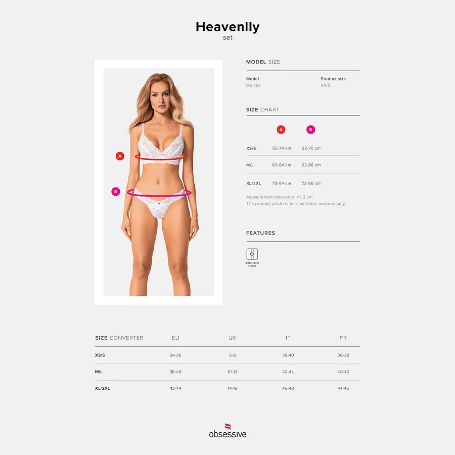 Еротичний комплект Obsessive Heavenlly 2-pcs set , бюстгальтер і танга