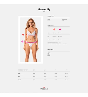 Еротичний комплект Obsessive Heavenlly 2-pcs set , бюстгальтер і танга