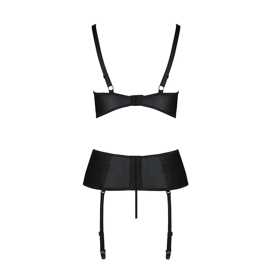 Корсет з відкритими грудьми Passion JANNIES CORSET , стрінги в наборі