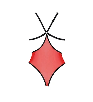 Напівпрозоре боді з мереживом Passion PEONIA BODY red
