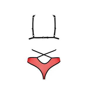 Комплект білизни Passion PEONIA SET red, бра, трусики