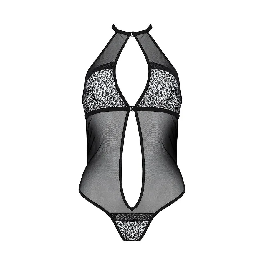 Сітчасте боді з мереживом на грудях Passion SATARA BODY black