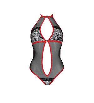Сітчасте боді з мереживом на грудях Passion SATARA BODY red