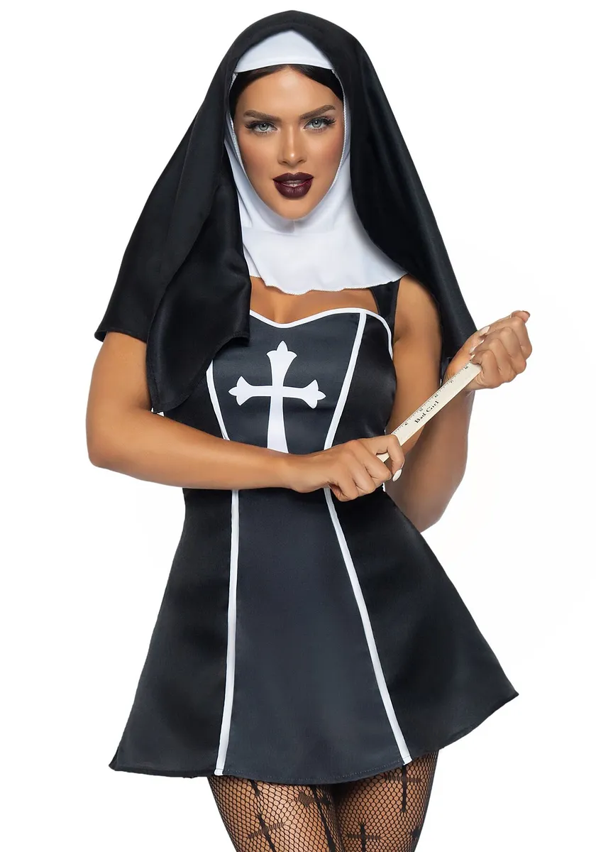 Костюм черниці Leg Avenue Naughty Nun , сукня, головний убір