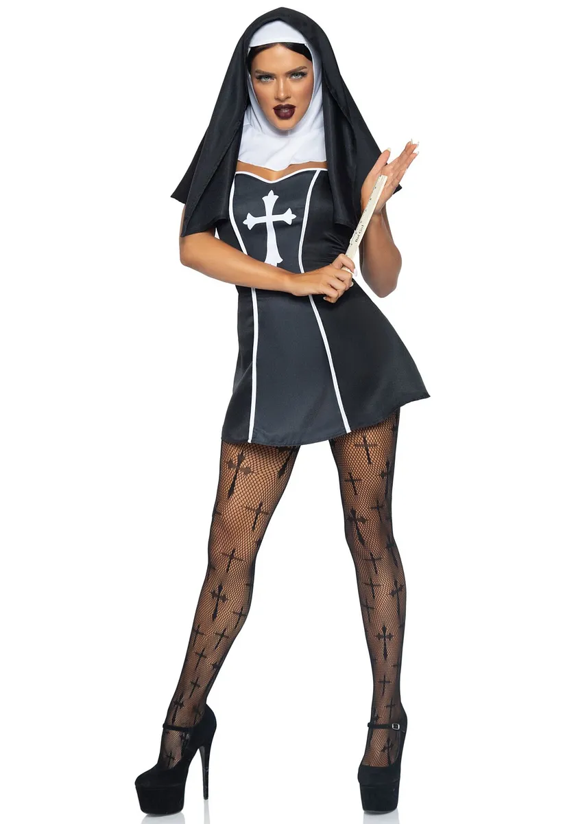 Костюм черниці Leg Avenue Naughty Nun , сукня, головний убір