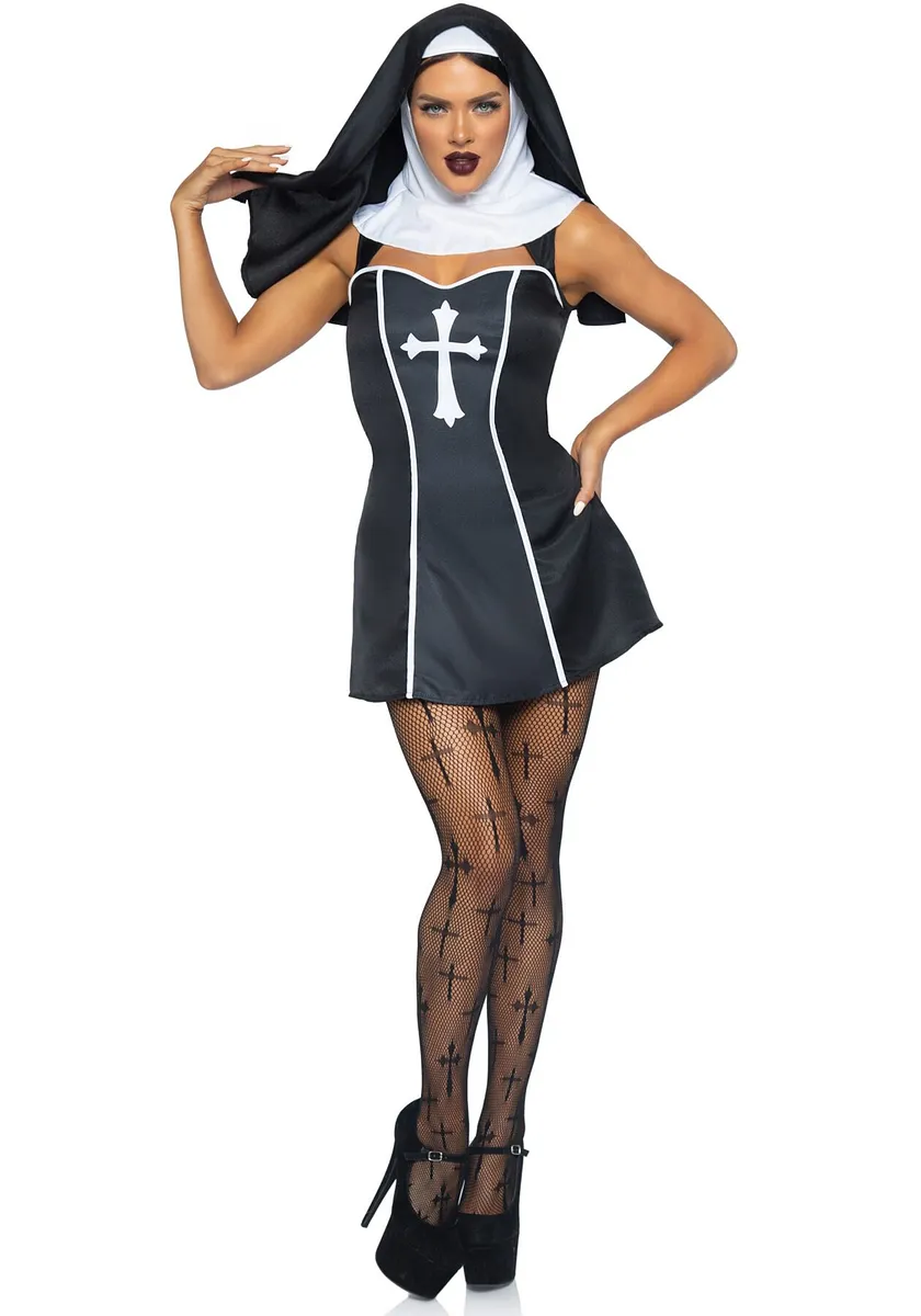 Костюм черниці Leg Avenue Naughty Nun , сукня, головний убір