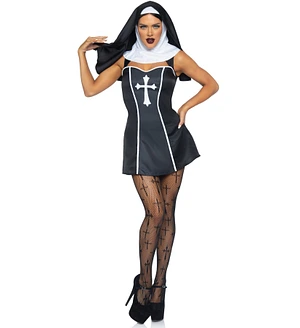 Костюм черниці Leg Avenue Naughty Nun , сукня, головний убір