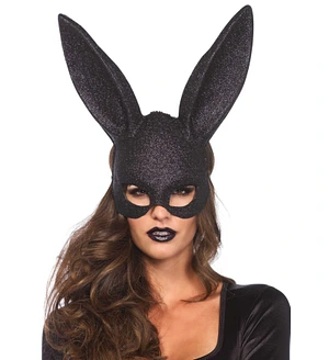 Блискуча маска кролика Leg Avenue Glitter masquerade rabbit mask Black