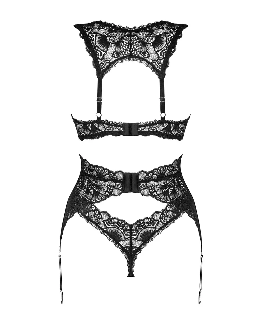 Комплект білизни Obsessive Donna Dream 3-pcs set , бюстгальтер, стрінги, пояс для панчіх
