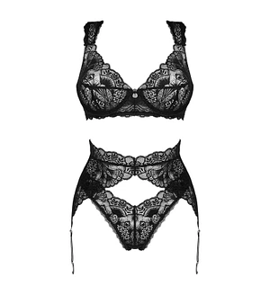 Комплект білизни Obsessive Donna Dream 3-pcs set , бюстгальтер, стрінги, пояс для панчіх