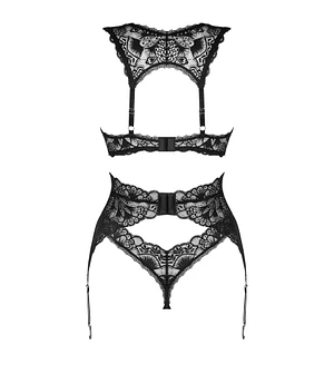 Комплект білизни Obsessive Donna Dream 3-pcs set , бюстгальтер, стрінги, пояс для панчіх