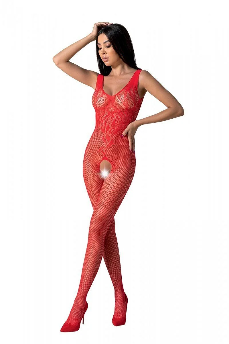Бодістокінг з крилами Passion BS098 One Size, , середня сітка, відкритий доступ