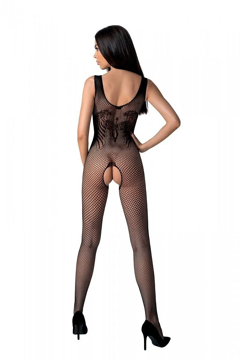 Бодістокінг з крилами Passion BS098 One Size, , середня сітка, відкритий доступ