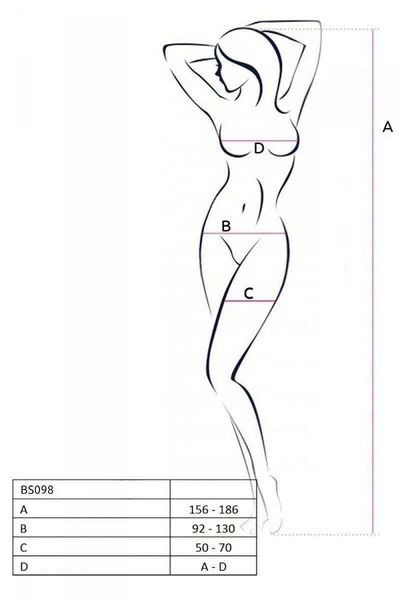 Бодістокінг з крилами Passion BS098 One Size, , середня сітка, відкритий доступ