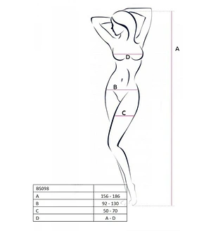 Бодістокінг з крилами Passion BS098 One Size, , середня сітка, відкритий доступ