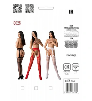 Еротичні колготки-бодістокінг зі шнурівкою на стегнах Passion S026 One Size, , з доступом