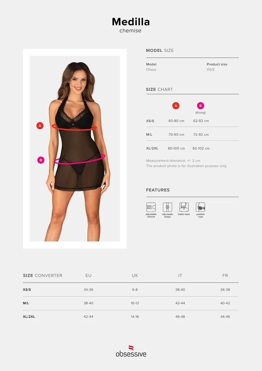 Пеньюар Obsessive Medilla chemise & thong