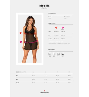 Пеньюар Obsessive Medilla chemise & thong