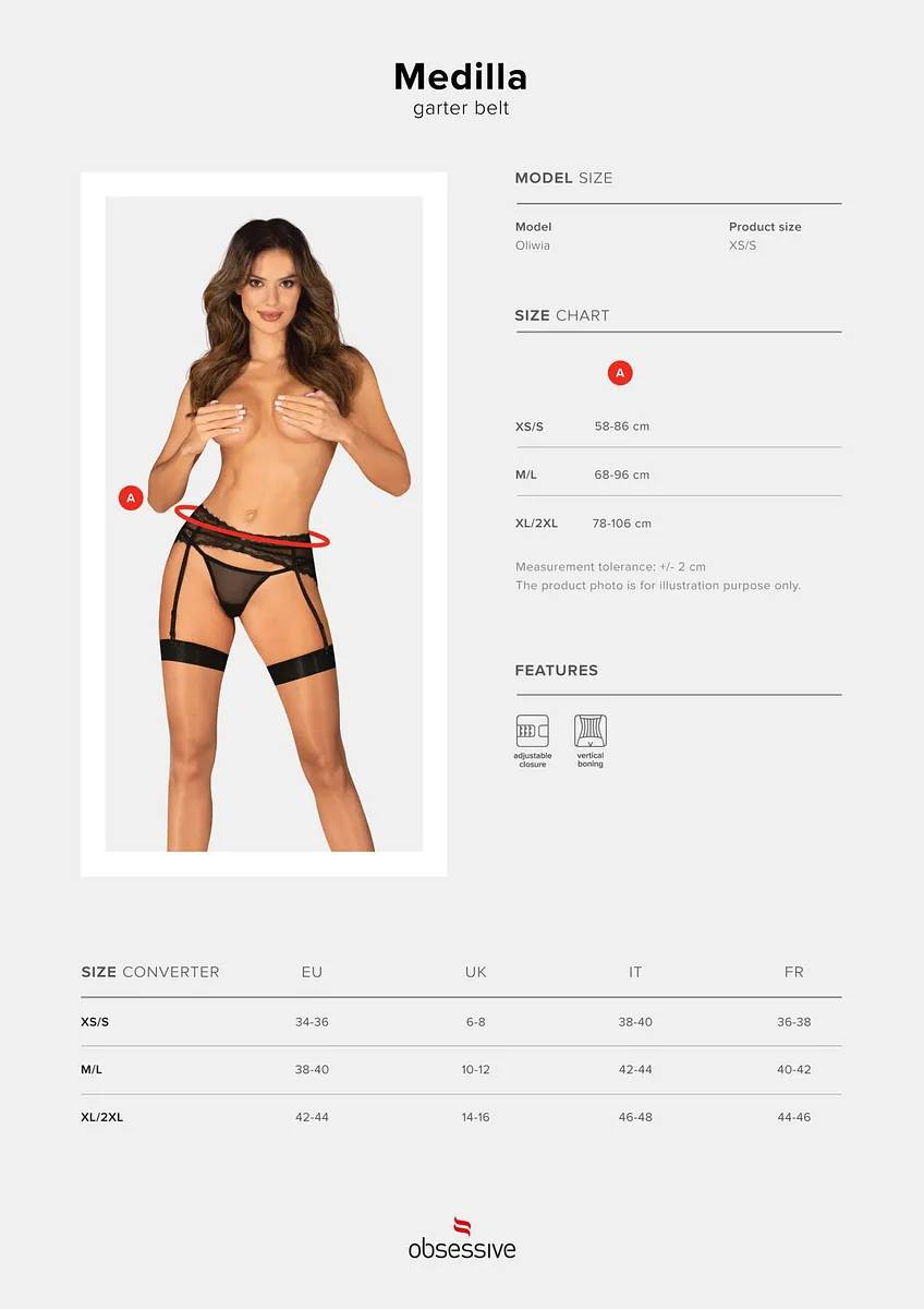 Пояс для панчіх Obsessive Medilla garter belt