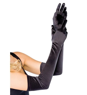 Довгі атласні рукавички Leg Avenue Extra Long Satin Gloves, One Size, чорні
