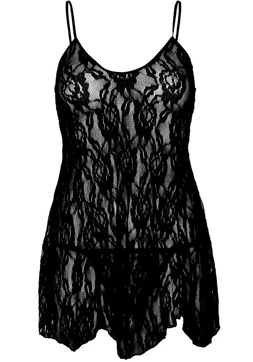 Сорочка бебі-дол Leg Avenue Rose Lace Flair Chemise , One Size