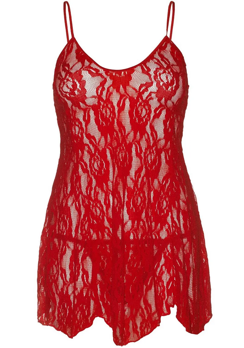 Сорочка бебі-дол Leg Avenue Rose Lace Flair Chemise , One Size