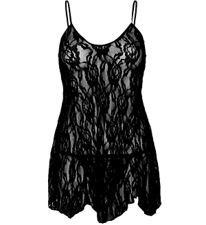 Сорочка бебі-дол Leg Avenue Rose Lace Flair Chemise , One Size