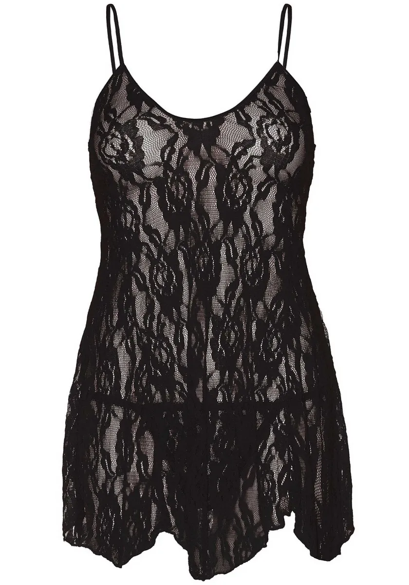 Сорочка бебі-дол Leg Avenue Rose Lace Flair Chemise , Queen Size