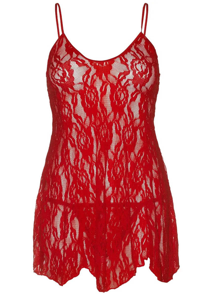 Сорочка бебі-дол Leg Avenue Rose Lace Flair Chemise , Queen Size