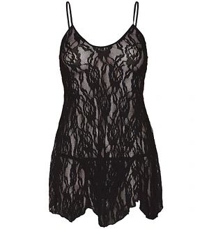 Сорочка бебі-дол Leg Avenue Rose Lace Flair Chemise , Queen Size