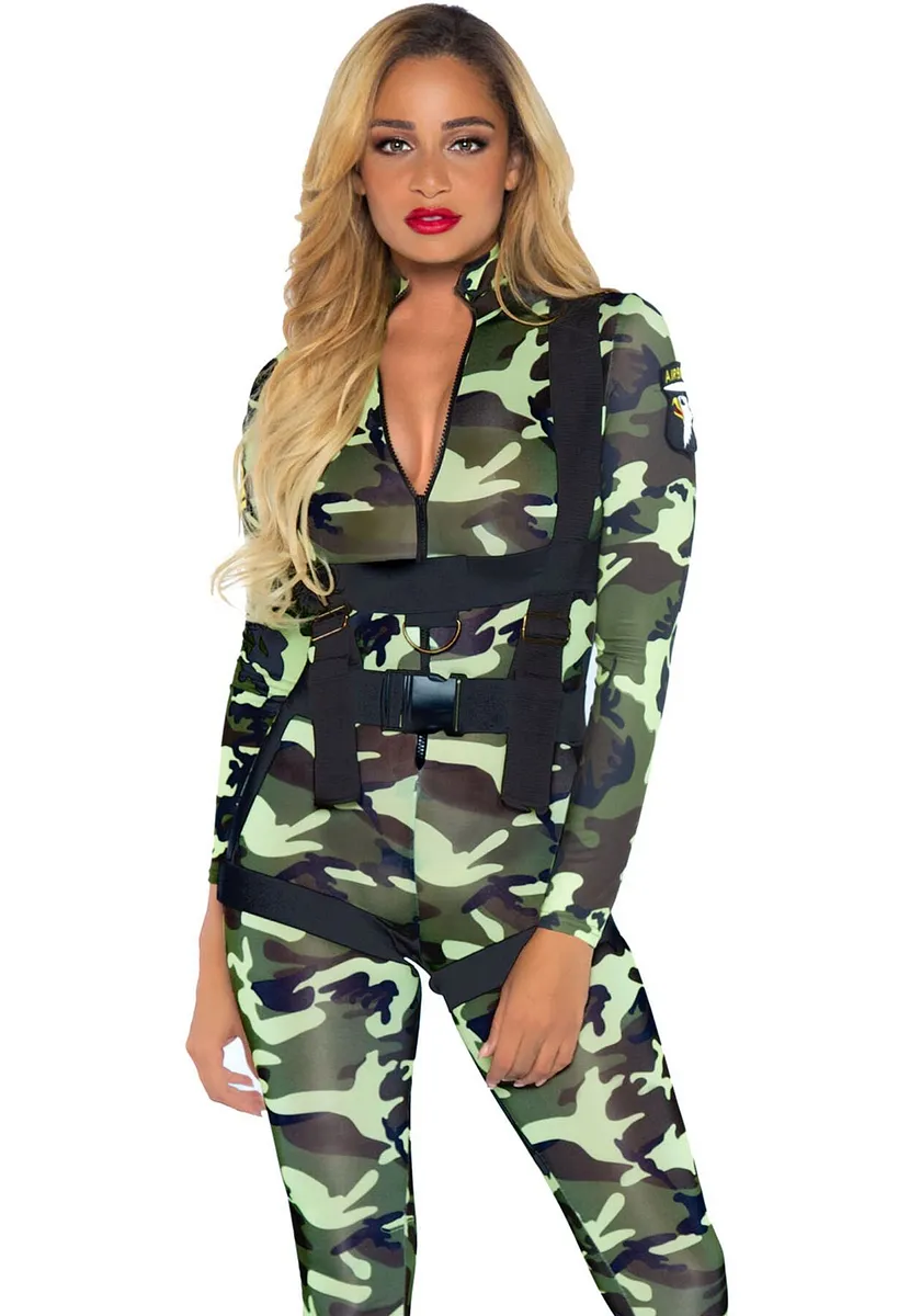 Еротичний костюм десантниці Leg Avenue Pretty Paratrooper , комбінезон, портупея