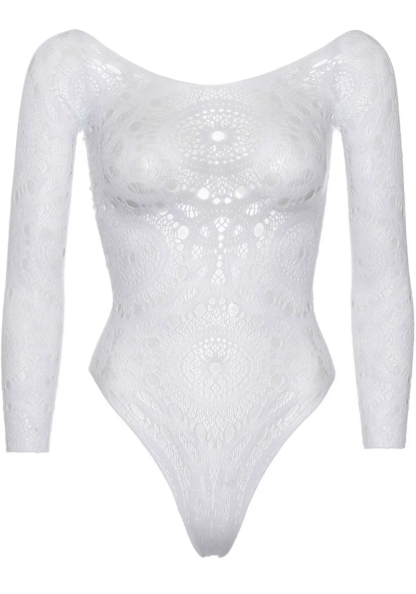 Еротичне боді-бодістокінг Leg Avenue Snap crotch thong back teddy White