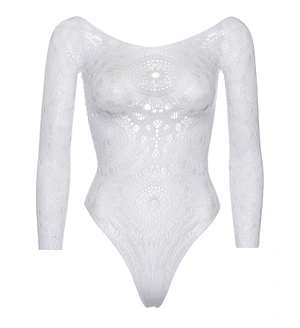Еротичне боді-бодістокінг Leg Avenue Snap crotch thong back teddy White