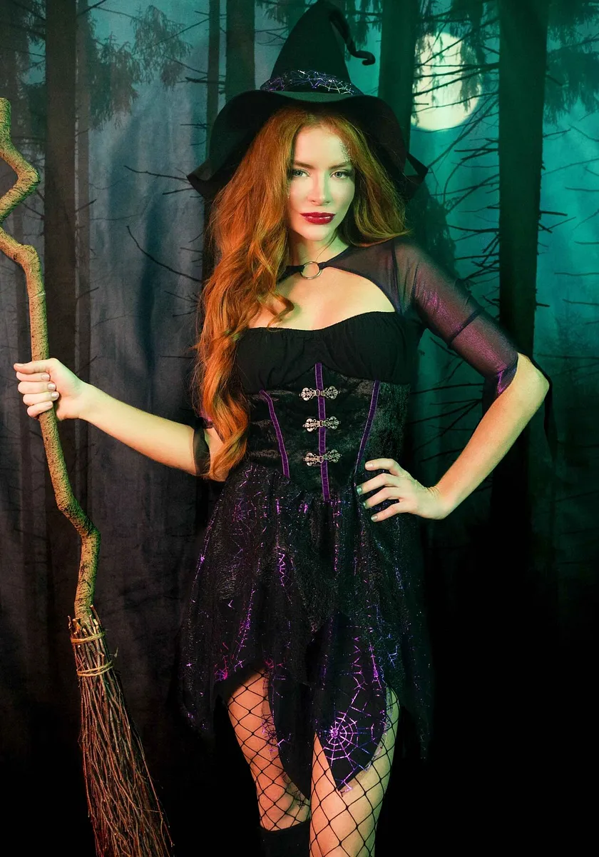 Костюм відьми Leg Avenue Mystical Witch , сукня, капелюх